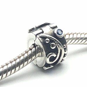 PANDORA Swirl Silver & Blue CZ